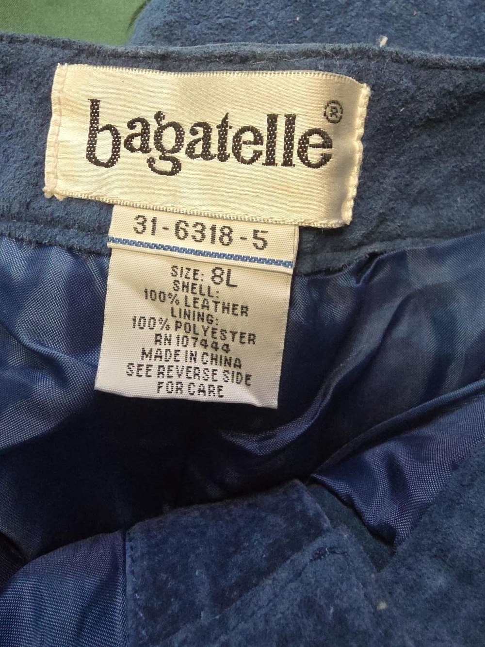Bagatelle Genuine Blue Suede Leather Pants Women's Size 8L Vintage Y2K